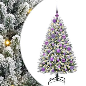 vidaXL Dirbtinė Sulankstoma Kalėdų Eglutė Žalia ir balta 120 cm