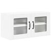 vidaXL Sieninis stiklinis kabinetas LUCCA Balta 80 x 31 x 40 cm