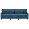vidaXL Trivietė sofa, mėlynos spalvos, 180cm, aksomas