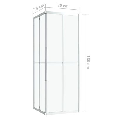 vidaXL Dušo kabina, 70x70x180cm, vieno sluoksnio apsauginis stiklas