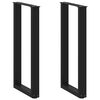 vidaXL Konsolinio stalo kojelės, U formos, 2 vnt., juodos, 28x(72-73) cm, plienas