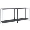 vidaXL Konsolinis staliukas, juodas, 160x35x75,5cm, grūdintas stiklas