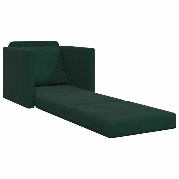 vidaXL Sofa lova 60cm Tamsiai žalia Aksomas