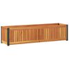 vidaXL Sodo lovelis, 110x30x27,5cm, akacijos medienos masyvas/plienas