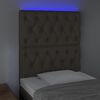 vidaXL Galvūgalis su LED, taupe spalvos, 80x7x118/128cm, audinys