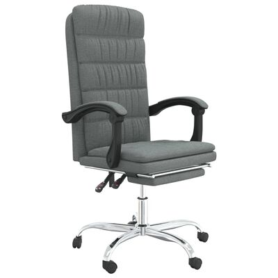 vidaXL Atlošiama biuro kėdė, tamsiai pilkos spalvos, audinys