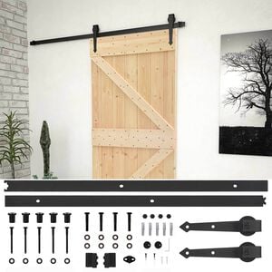 vidaXL Slankios durys 90 x 210 cm Pu&scaron;ies medienos masyvas