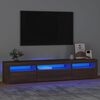 vidaXL Televizoriaus spintelė su LED, ruda ąžuolo, 195x35x40cm