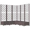 vidaXL Sodo lovelis su treliažu, rudos spalvos, 120x120x121,5cm, PP