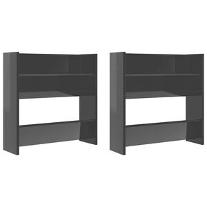 vidaXL Sieninės spintelės batams, 2vnt., pilkos, 60x18x60cm, mediena