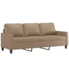 vidaXL Trivietė sofa su pakoja, kapučino spalvos, 180cm, dirbtinė oda