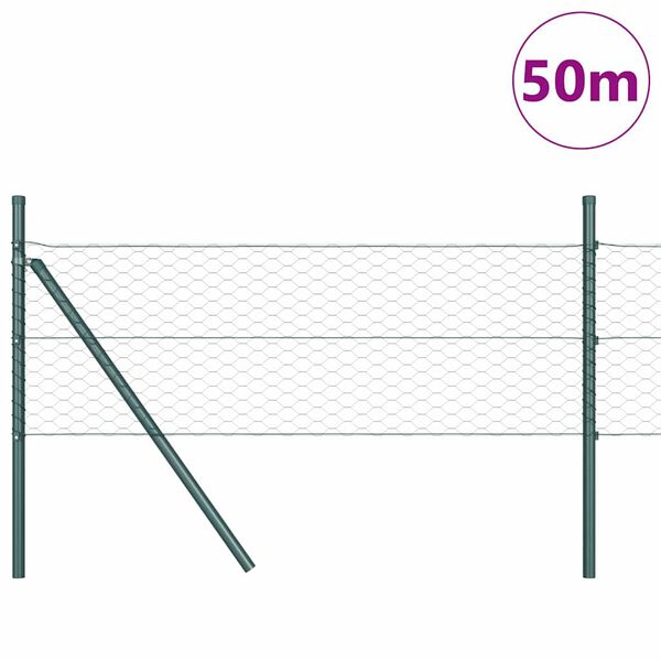 vidaXL Tvorelės stulpas Žalia 50 x 0,8 m (36 mm tinklelis)