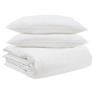 vidaXL Antklodžių rinkinys su pagalve 3 pcs Balta Plunksna