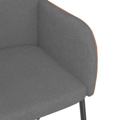 vidaXL Valgomojo kėdės, 2vnt., šviesiai pilkos, audinys/dirbtinė oda