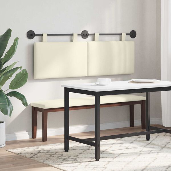 vidaXL Kabantysis galvūgalis Paprastas Kreminė 150 x 55 x 5 cm