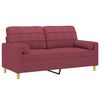 vidaXL Dvivietė sofa su pagalvėlėmis, raudonojo vyno, 140cm, audinys