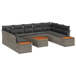 vidaXL Sodo Sofų Rinkinys 5 vnt. 9 vietos Pilka