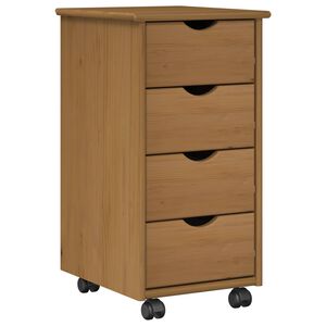 vidaXL Ratuotas kabinetas su ratu Medus ruda 34 x 39 x 65,5 cm