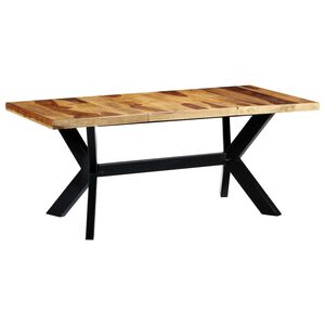 vidaXL Valgomojo stalas, 180x90x75cm, rausv. dalberg. medienos masyvas