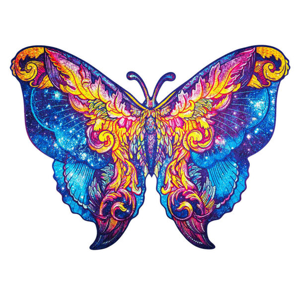 UNIDRAGON Medinė dėlionė Intergalaxy Butterfly, 700 detalių, 60x44cm
