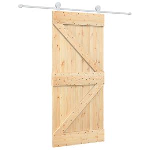 vidaXL Slankios durys Natūrali ir Balta 90 x 210 cm