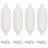 vidaXL Valties bortų apsaugos, 4vnt., baltos spalvos, &Oslash; 16x58cm, PVC