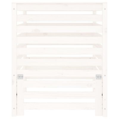 vidaXL Komposto dėžė, balta, 82,5x82,5x99,5cm, pušies medienos masyvas