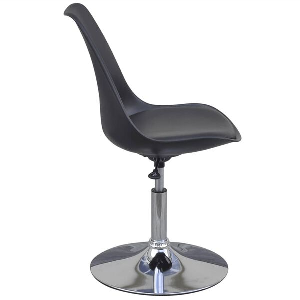 vidaXL Pasukamos valgomojo kėdės, 2vnt., juodos spalvos, dirbtinė oda