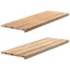 vidaXL Palangės, 2 vnt, 120x40x2 cm, neapdorotas ąžuolo medienos