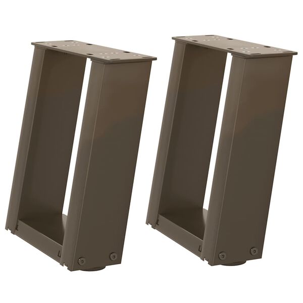 vidaXL Kavos staliuko kojelės, U formos, 2 vnt., natūralus plienas, 30x(30-31) cm, plienas