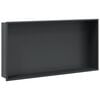 vidaXL Nišinė dušo lentyna, matinės juodos spalvos, 62x32x9cm, plienas