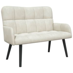 vidaXL Dviejų vietų sofa Kreminė 115 x 61 x 87 cm Aksomas