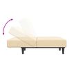 vidaXL Dvivietė sofa-lova su pakoja, kreminės spalvos, aksomas