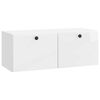vidaXL Sieninė TV spintelė 78,5 x 31 x 30 cm Itin blizgi balta
