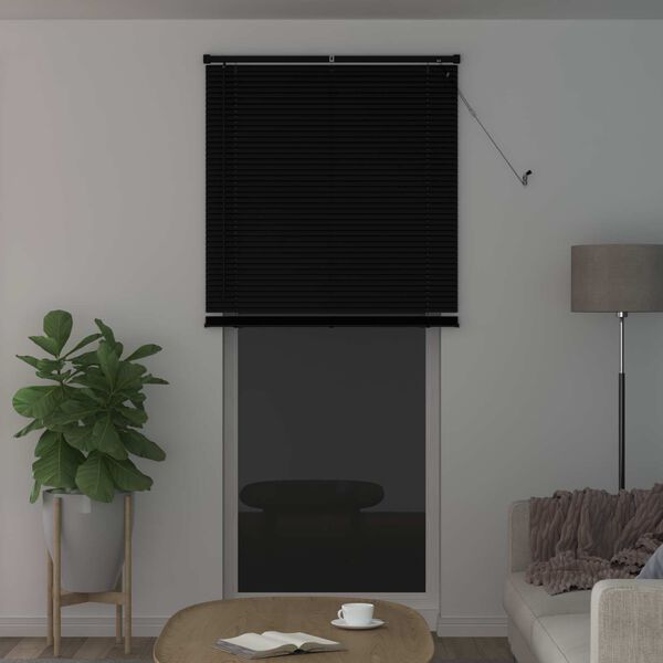 vidaXL Venecijos žaliuzės Reguliuojamas Juoda 213 x 100 cm PVC