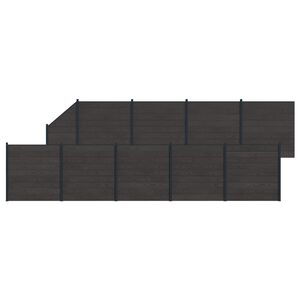 vidaXL Tvoros rinkinys 10 vnt. 1657 x 186 cm WPC ir aliuminis Juoda