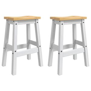 VidaXL Baro taburetė 2 pcs Balta ir medaus va&scaron;ku 44 x 30 x 63 cm