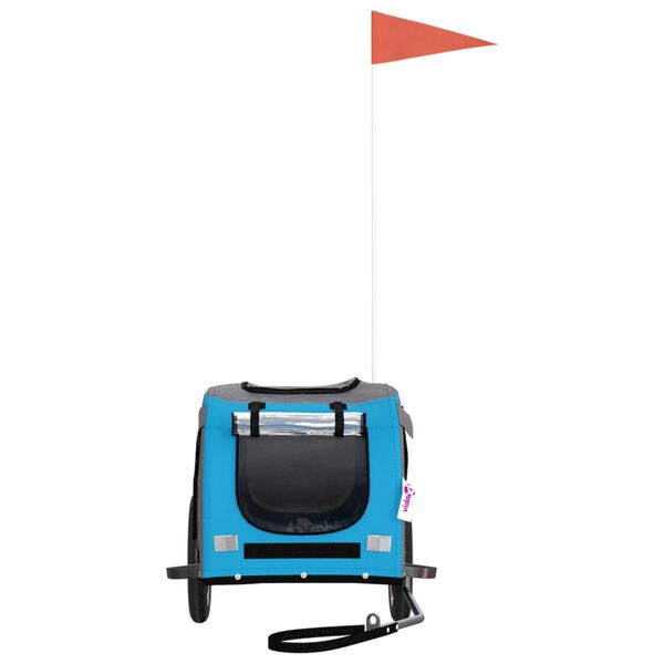 vidaXL Dviračio priekaba augintiniams, mėlyna/pilka, audinys/geležis