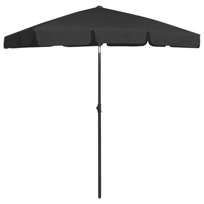 vidaXL Paplūdimio skėtis, juodos spalvos, 180x120cm