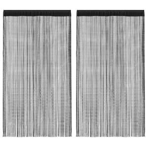 vidaXL Virvelinės užuolaidos, 2vnt., 140x250cm, juodos spalvos