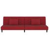 vidaXL Dvivietė sofa-lova su dvejomis pagalvėmis/pakoja, vyno, aksomas