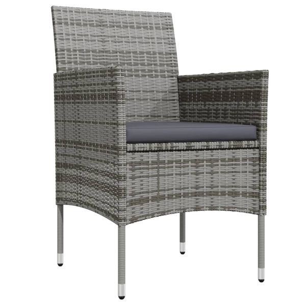 vidaXL Sodo komplektas su pagalvėlėmis, 7 dalių, pilkas ir juodas