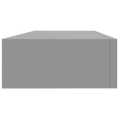 vidaXL Sieninė lentyna su stalčiumi, pilka, 60x23,5x10cm, MDF