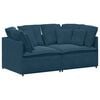 vidaXL Modulinė sofa su pagalvėlėmis, aksominė, mėlyna