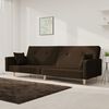 vidaXL Dvivietė sofa-lova su dvejomis pagalvėmis, ruda, audinys