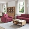 vidaXL Sofa 3 pcs Vėjo raudona 221 x 80 x 80 cm Lino mi&scaron;inio audinys