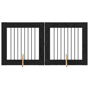 vidaXL &Scaron;unų vartai su stovais 2 pcs Juodojo ąžuolo 80 x 80 cm