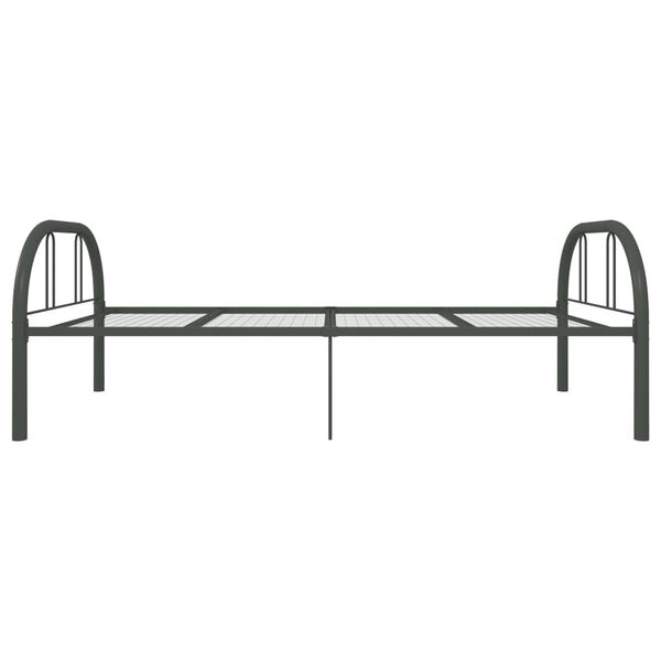 vidaXL Lovos rėmas, pilkos spalvos, 90x200cm, metalas