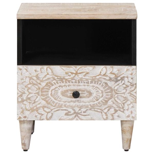 vidaXL Lovos spintelė Balta 40 x 33 x 46 cm Kietas mango medis