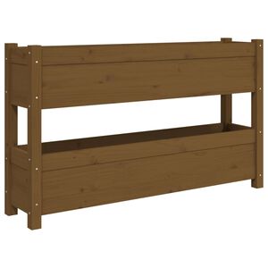 vidaXL Lovelis, medaus rudas, 112x25x66cm, pu&scaron;ies medienos masyvas
